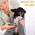 Dog Towels for Drying Dogs Large, Absorbent Microfiber Dogs Bath Towel, 40 x 24 Inch Soft Pet Grooming Towel, Dog Shower & Bath Supplies(Grey) - Image 6
