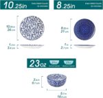 vancasso SELENE Plates and Bowls Set for 4, 12 Pieces Dinnerware Sets, Mircowave and Dishwasher Safe Dishes Set, Porcelain Blue Dinnerware - Image 3
