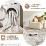 9x12 Area Rug Living Room Rugs - Washable Neutral Modern Abstract Soft Thin Large Rug Indoor Floor No Slip Rug Carpet for Bedroom Under Dining Table Home Office Decor - Brown Grey - Image 5