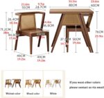 Rattan Kitchen Dining Table Set, Square Dining Room Table with 2 Chairs, Storage, Modern Style, Brown Wood Rattan, 85 cm (W) x 95 (L) 35 (H), Easy Assembly - Image 3