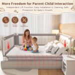 3-Pack Queen Size Bed Rail for Toddlers - Height Adjustable Baby Bed Rail Guard with Headboard Rod,Safety Bed Rails for Queen Size Bed with Child Lock（2 Sides 78.7" + 1 Side 59"） - Image 7