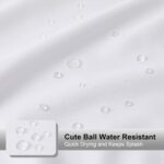 OVZME Zora White Shower Curtain, Fabric Shower Curtain for Bathroom - Soft Cloth Hotel Spa Quality, Water Repellent Bath Decor, Washable Shower Curtain Set with 12 Hooks, Grommets Top, 72Wx72L - Image 5