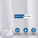 OVZME Zora White Shower Curtain, Fabric Shower Curtain for Bathroom - Soft Cloth Hotel Spa Quality, Water Repellent Bath Decor, Washable Shower Curtain Set with 12 Hooks, Grommets Top, 72Wx72L - Image 7