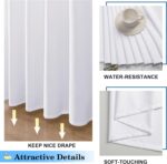 OVZME Zora White Shower Curtain, Fabric Shower Curtain for Bathroom - Soft Cloth Hotel Spa Quality, Water Repellent Bath Decor, Washable Shower Curtain Set with 12 Hooks, Grommets Top, 72Wx72L - Image 8