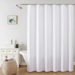 OVZME Zora White Shower Curtain, Fabric Shower Curtain for Bathroom - Soft Cloth Hotel Spa Quality, Water Repellent Bath Decor, Washable Shower Curtain Set with 12 Hooks, Grommets Top, 72Wx72L - Image 9