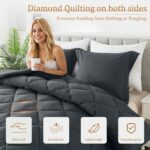HYLEORY Queen Comforter Set with 2 Pillow Shams - Grey Fluffy Down Alternative Bedding Comforter Sets, Lightweight Luxury Soft Cooling Bed Sets for All Season - Image 3