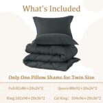 HYLEORY Queen Comforter Set with 2 Pillow Shams - Grey Fluffy Down Alternative Bedding Comforter Sets, Lightweight Luxury Soft Cooling Bed Sets for All Season - Image 5