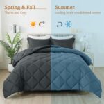 HYLEORY Queen Comforter Set with 2 Pillow Shams - Grey Fluffy Down Alternative Bedding Comforter Sets, Lightweight Luxury Soft Cooling Bed Sets for All Season - Image 7