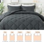 HYLEORY Queen Comforter Set with 2 Pillow Shams - Grey Fluffy Down Alternative Bedding Comforter Sets, Lightweight Luxury Soft Cooling Bed Sets for All Season - Image 9
