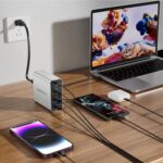 Aluminum Alloy USB C Charger GaN Fast USB C Charging Station 7 Ports 65W Laptop Charger for MacBook Pro/Air/iPad Pro/iPhone (Silver-4C3A) - Image 4
