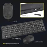 Wireless Keyboard and Mouse Combo - Rii Standard Office PC Keyboard and Optical Wireless Mice (Black) - Image 4