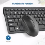 Wireless Keyboard and Mouse Combo - Rii Standard Office PC Keyboard and Optical Wireless Mice (Black) - Image 6