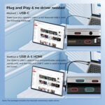 Laptop Screen Extender 16.1", 1200P FHD, Portable Monitor 360° Rotating Detachable Stand, Height Adjustable Laptop Monitor Extender for Laptop 13-17.5", Plug-Play for Mac/OS/Wins/Chrome/Dex - Image 5