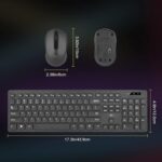 Wireless Keyboard and Mouse Combo - Rii Standard Office PC Keyboard and Optical Wireless Mice (Black) - Image 8