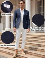 COOFANDY Mens Casual Blazer Sport Coat Lightweight Two Button Business Suit Jackets - Image 5
