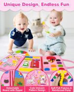 Exorany Busy Board Montessori Toys for Toddler Girl Birthday Gifts, Busy Book Sensory Learning Toys for Toddlers, Toddler Girl Airplane Car Travel Toy Educational Activities - Image 5