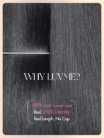 LUVME HAIR Half Wig Yaki Straight Flexi-Fit Invisi 3 in 1 Wigs Flip Drawstring Wig 200% Density Glueless Wigs 100% Human Hair Natural Black Ready to Go Headband Wig for Women 22 Inches - Image 5