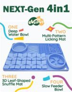 Slow Feeder Bowl for Dogs and Cats, Silicone Lick Mat & Snuffle Mat with Suction Cups - Interactive Puzzle Feeder, Slow Eating, Keep Busy and Reduce Vomiting (15.75" x 10.5" Light Blue) - Image 3