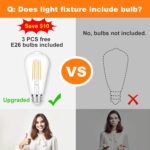 DLLT 3-Light Bathroom Light Fixtures: Black Modern Vanity Lights with 3 E26 Bulbs - Clear Glass Shade Bathroom Wall Lamp for Mirror Kitchen Living Room Hallway Cabinet Porch - Image 5