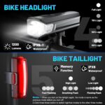 Bike Lights for Night Riding, Bicycle Front Headlight and Back Taillight with 4+5 Light Modes, USB Rechargeable Bright Bike Headlights for Cyclists and Commuters - Image 5