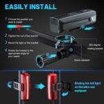 Bike Lights for Night Riding, Bicycle Front Headlight and Back Taillight with 4+5 Light Modes, USB Rechargeable Bright Bike Headlights for Cyclists and Commuters - Image 6