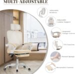 Ergonomic Office Chair with Retractable Footrest, 400LBS Capacity,Synchronized Armrest, Breathable Mesh, Adjustable Lumbar Support - Image 4