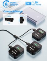 Moman Wireless Lavalier Microphone C2X, 2.4G Dual Transmitter Lapel Mic 656FT 8H for Online Class Vlog Stream YouTube for Camera Smartphone Tablet (C2X Dual) - Image 6