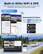 AZDOME 360° 4 Channel Dash Cam, Built-in 128GB eMMC, 2K+1080P*3 Dashcam Front and Rear Inside Left Right, Voice Control, 5G WiFi Dash Camera for Cars with 4 Adjustable Lenses, IR Night Vision, M660 - Image 7