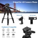 JOILCAN Tripod Camera Tripods, 74" Tripod for Camera Phone Video Recording, Heavy Duty Cameras Tripod Stand, Professional Travel DSLR Tripods Compatible with Canon iPhone, Max Load 15 LB - Image 5