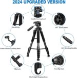 JOILCAN Tripod Camera Tripods, 74" Tripod for Camera Phone Video Recording, Heavy Duty Cameras Tripod Stand, Professional Travel DSLR Tripods Compatible with Canon iPhone, Max Load 15 LB - Image 8