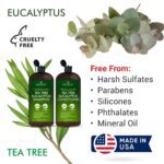 Tea Tree & Eucalyptus Shampoo and Conditioner Set – Clarifying & Scalp Care Formula with Activated Charcoal, Biotin & Keratin – Sulfate-Free, Made in USA - 16 fl oz x 2 - Image 4