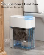 CTIME Touchless Automatic Bathroom Trash Can with Lid - 3 Gallon Slim Motion Sensor Garbage Can for Bedroom, Kitchen, Office - White (6" W x 11" L x 13" H) - Image 10