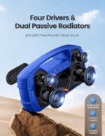 Houl Zallee IPX7 Waterproof Bluetooth Speaker, 40W (60W Peak) Portable Wireless Speakers, 32H Playtime, Stereo Loud Sound, Deep Bass, Bluetooth 5.0, Built-in Mic for Camping, Party, Gifts, Beach-Blue - Image 3