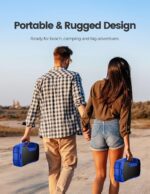 Houl Zallee IPX7 Waterproof Bluetooth Speaker, 40W (60W Peak) Portable Wireless Speakers, 32H Playtime, Stereo Loud Sound, Deep Bass, Bluetooth 5.0, Built-in Mic for Camping, Party, Gifts, Beach-Blue - Image 7