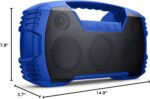 Houl Zallee IPX7 Waterproof Bluetooth Speaker, 40W (60W Peak) Portable Wireless Speakers, 32H Playtime, Stereo Loud Sound, Deep Bass, Bluetooth 5.0, Built-in Mic for Camping, Party, Gifts, Beach-Blue - Image 9