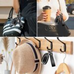 Turcee Leather Car Keychain - Carbon Fiber Interior Key Fob with Anti-Lost D-Ring - Car Accessory Key Ring (Black) - Image 7