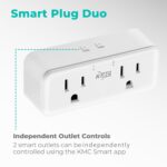 KMC Smart Plug Duo 4-Pack, 2-Outlet Wall Plug Extender, Smart Outlet Splitter for Smart Home, Compatible with Google & Alexa, No Hub Required, WiFi Outlet, White - Image 3