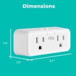KMC Smart Plug Duo 4-Pack, 2-Outlet Wall Plug Extender, Smart Outlet Splitter for Smart Home, Compatible with Google & Alexa, No Hub Required, WiFi Outlet, White - Image 5