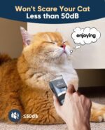 oneisall Quiet Cat Clippers for Matted & Long Hair, 2-Speed Cordless Pet Shaver Grooming Kit for Cats, Small Dogs & Animals (Blue) - Image 4