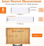 Lifewit 8 Pack Drawer Dividers 4" High,11-17" Adjustable Dresser Drawer Organizers for Clothes, Expandable Dresser Separators in Bedroom/Bathroom/Kitchen/Vanity/Office Organization and Storage, White - Image 3