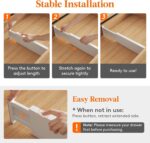 Lifewit 8 Pack Drawer Dividers 4" High,11-17" Adjustable Dresser Drawer Organizers for Clothes, Expandable Dresser Separators in Bedroom/Bathroom/Kitchen/Vanity/Office Organization and Storage, White - Image 7