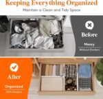 Lifewit 8 Pack Drawer Dividers 4" High,11-17" Adjustable Dresser Drawer Organizers for Clothes, Expandable Dresser Separators in Bedroom/Bathroom/Kitchen/Vanity/Office Organization and Storage, White - Image 9