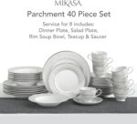 Mikasa Parchment 40-Piece Dinnerware Set, Service for 8, Durable Porcelain Plates, Bowls, and Mugs with Contemporary Design, Dishwasher Safe - Image 5