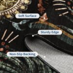 GarveeHome 5x7 Floral Washable Area Rug: Large Living Room Area Rug with Non-Slip Backing Washable Ultra Soft Bedroom Floral Carpet Indoor Stain Resistant Carpet for Dining Room 5 * 7ft Black - Image 5