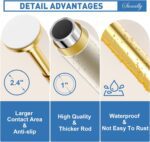 Shower Curtain Rod, Adjustable 32-89 Inch Spring Tension Shower Rods Stainless Steel Telescoping Curtain Rod for Bathroom, No Drilling, No Slip, No Rust, Gold - Image 4