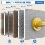 Shower Curtain Rod, Adjustable 32-89 Inch Spring Tension Shower Rods Stainless Steel Telescoping Curtain Rod for Bathroom, No Drilling, No Slip, No Rust, Gold - Image 5