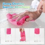 HOMEXCEL Pink Microfiber Cleaning Cloth 12 Pack, 12.5 x 12.5 inch Microfiber Towels for Cars, Ultra Absorbent Car Washing Cloth, Lint Free Streak Free Cleaning Rags for Car, Kitchen, and Window - Image 6