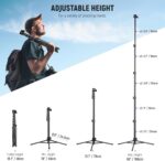 NEEWER Basic Phone Tripod for iPhone & Camera w/Remote & Phone Holder, 66" Metal Selfie Stick Travel Vlog Cell Phone Stand, Portable Camera Cellphone Holder Mount for Video Recording Filming, TS03 - Image 3