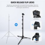 NEEWER Basic Phone Tripod for iPhone & Camera w/Remote & Phone Holder, 66" Metal Selfie Stick Travel Vlog Cell Phone Stand, Portable Camera Cellphone Holder Mount for Video Recording Filming, TS03 - Image 6