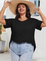 JOELLYUS Plus Size Tops for Women Summer Top Loose Fit Tee Shirts V Neck Short Sleeve Blouse - Image 6